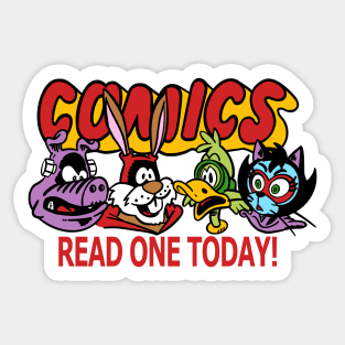 Comics Read One Today (Funny Animals Edit.) Sticker